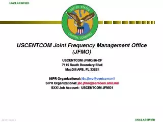 USCENTCOM Joint Frequency Management Office (JFMO)