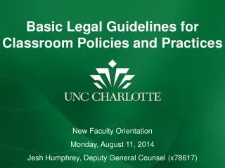 Basic Legal Guidelines for Classroom Policies and Practices