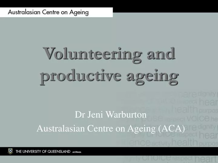 volunteering and productive ageing