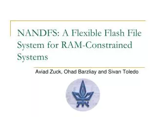 NANDFS: A Flexible Flash File System for RAM-Constrained Systems