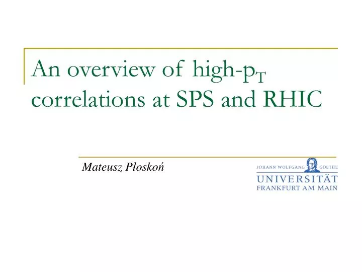 an overview of high p t correlations at sps and rhic