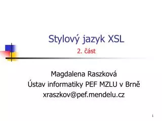 stylov jazyk xsl 2 st