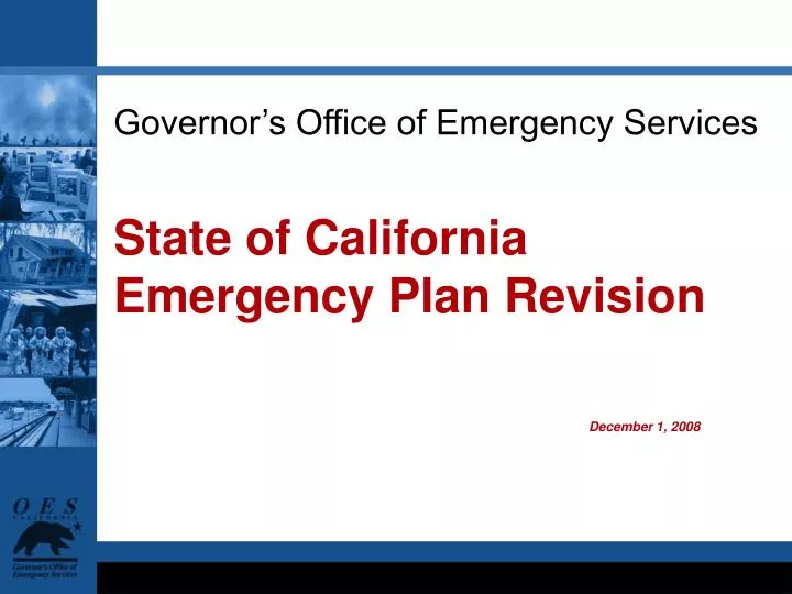 governor s office of emergency services state of california emergency plan revision december 1 2008
