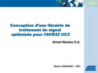 conception d une librairie de traitement du signal optimis e pour l avr32 uc3