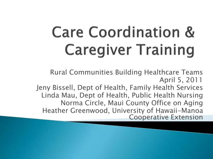 care coordination caregiver training