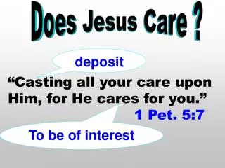 Does Jesus Care ?