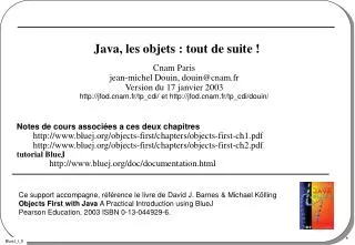 java les objets tout de suite