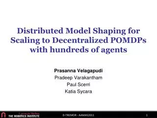 Distributed Model Shaping for Scaling to Decentralized POMDPs with hundreds of agents