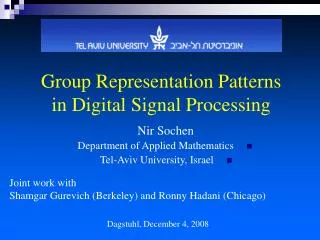 Group Representation Patterns in Digital Signal Processing