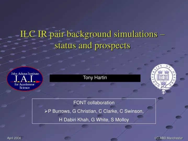 ilc ir pair background simulations status and prospects