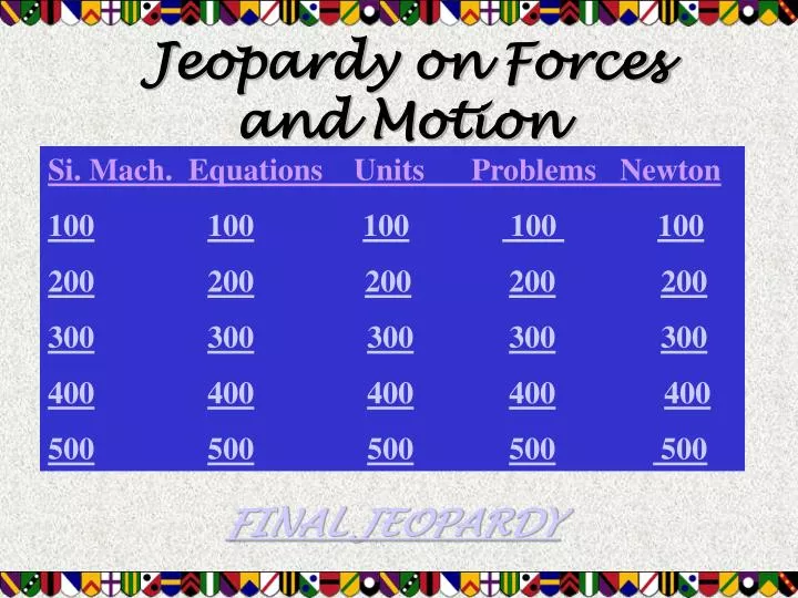 jeopardy on forces and motion