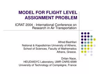MODEL FOR FLIGHT LEVEL ASSIGNMENT PROBLEM
