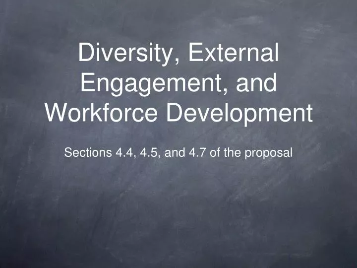 diversity external engagement and workforce development
