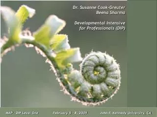 Dr. Susanne Cook-Greuter Beena Sharma Developmental Intensive for Professionals (DIP)