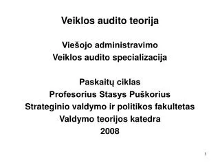 veiklos audito teorija