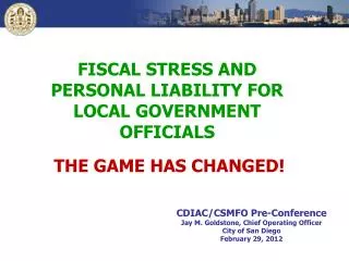 FISCAL STRESS AND PERSONAL LIABILITY FOR LOCAL GOVERNMENT OFFICIALS