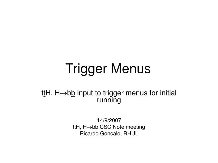 trigger menus