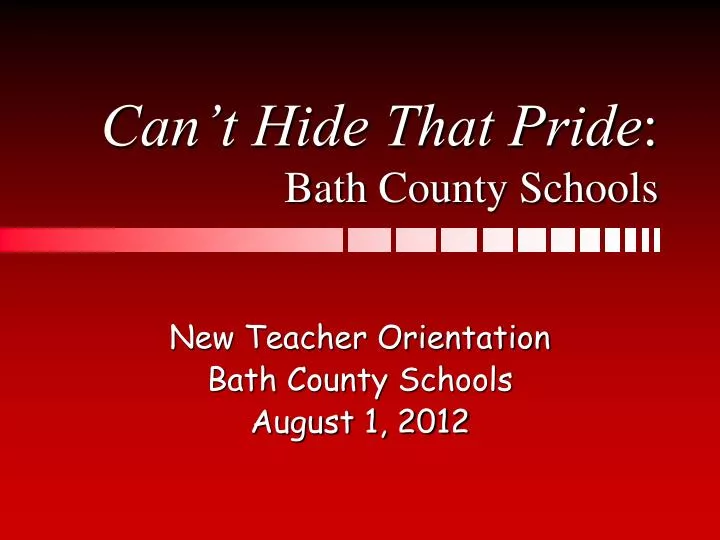 can t hide that pride bath county schools