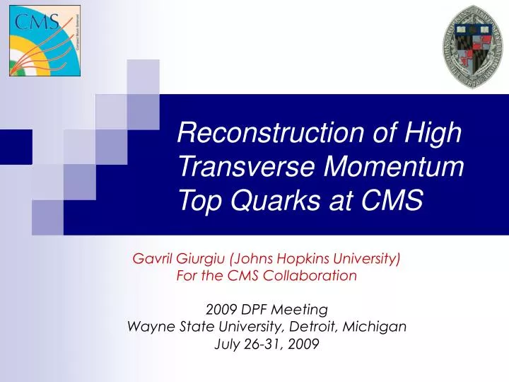 reconstruction of high transverse momentum top quarks at cms