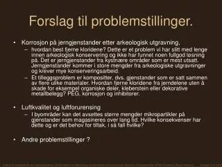 forslag til problemstillinger