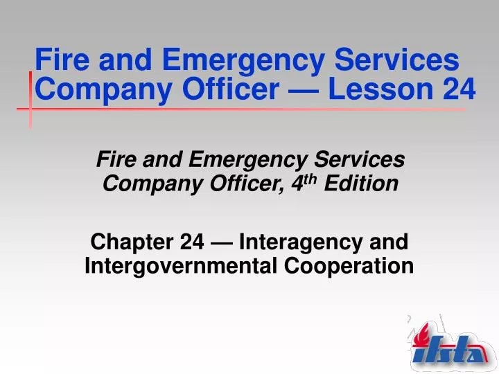 fire and emergency services company officer lesson 24