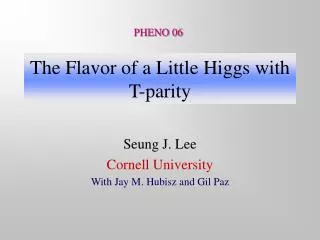 The Flavor of a Little Higgs with T-parity