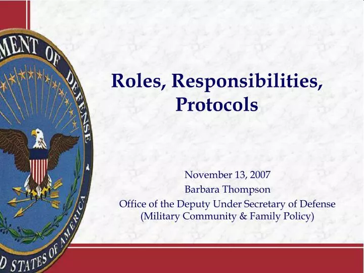 roles responsibilities protocols