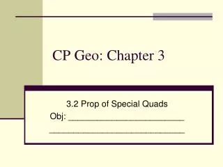 CP Geo: Chapter 3