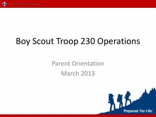 Boy Scout Troop 230 Operations