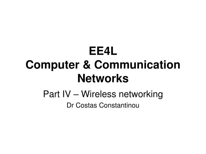 ee4l computer communication networks
