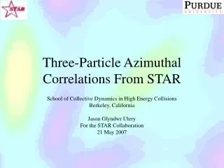 Three-Particle Azimuthal Correlations From STAR