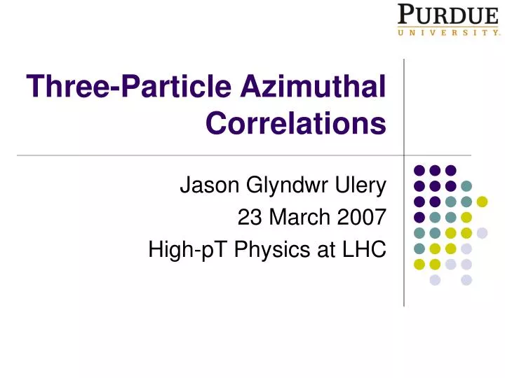 three particle azimuthal correlations