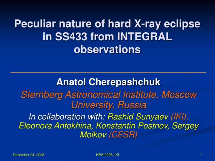 peculiar nature of hard x ray eclipse in ss433 from integral observations