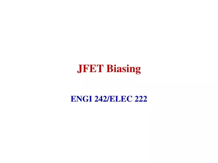 jfet biasing