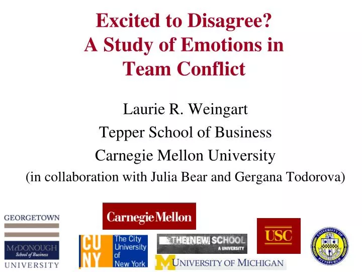 excited to disagree a study of emotions in team conflict