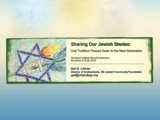 Sharing Our Jewish Stories: