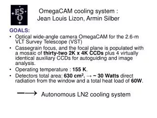 OmegaCAM cooling system : Jean Louis Lizon, Armin Silber