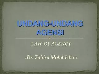 undang undang agensi