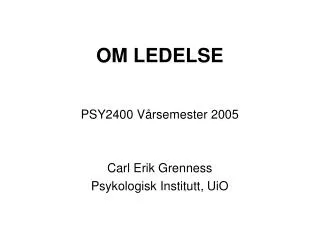 om ledelse