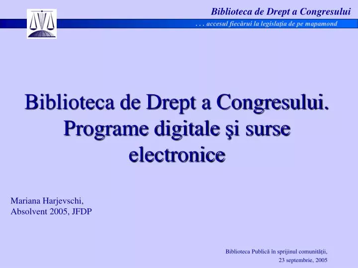 biblioteca de drept a congresului programe digitale i surse electronice
