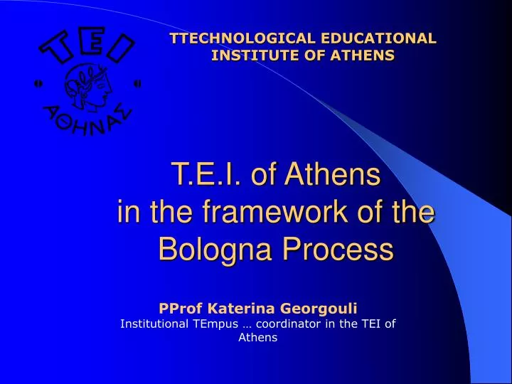 of athens in the framework of the bologna process