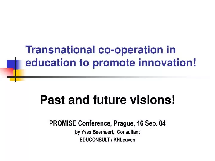 transnational co operation in education to promote innovation