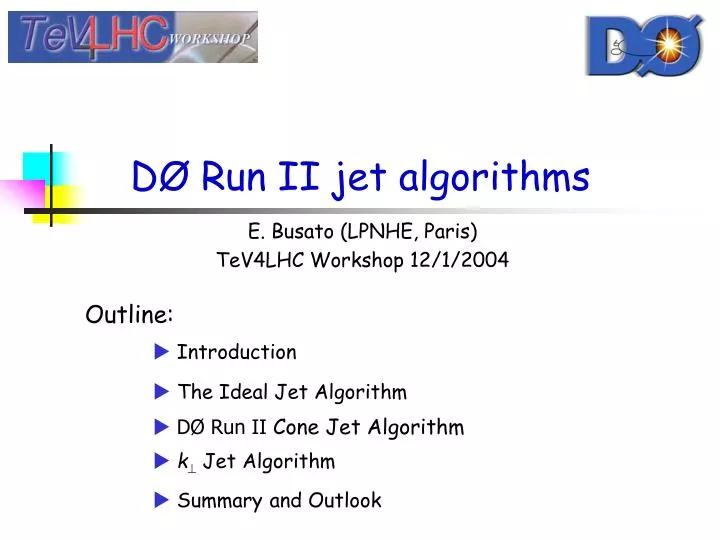 d run ii jet algorithms
