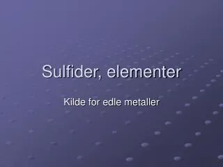 sulfider elementer