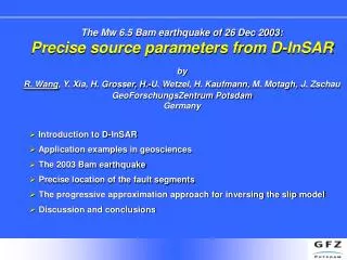 The Mw 6.5 Bam earthquake of 26 Dec 2003: Precise source parameters from D-InSAR by