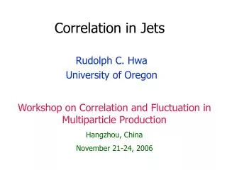 Correlation in Jets