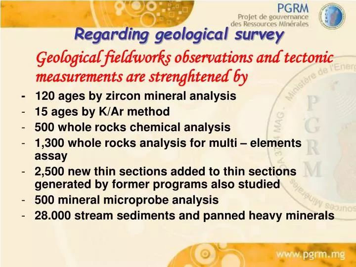 regarding geological survey