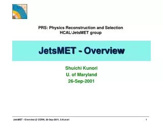 JetsMET - Overview