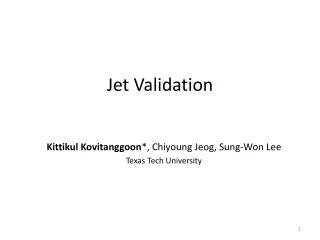 Jet Validation
