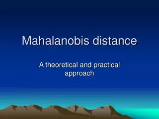 Mahalanobis distance